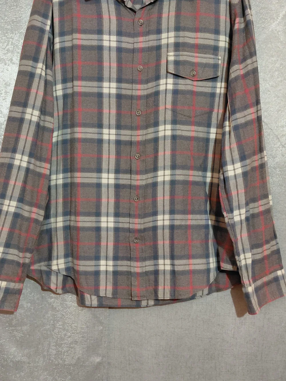 J.crew Men's Brushed Twill Slim Fit Plaid Button Down Shirt Grey SZ-XL